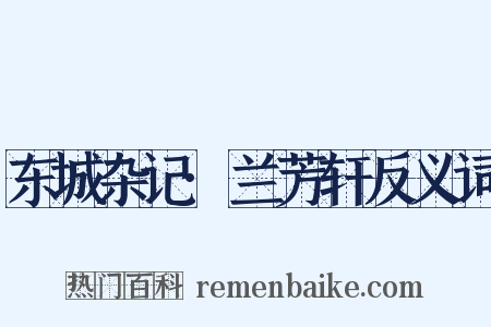 东城杂记·兰芳轩反义词是什么意思的图片